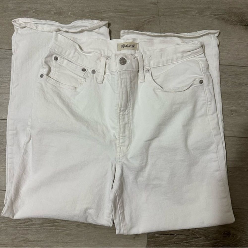 Madewell White Perfect Vintage Wide-Leg‎ Crop Jean